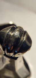 Kristal Geurfles met zilver beslag 11 cm hoog  nette staat. glas nieuwstaat.