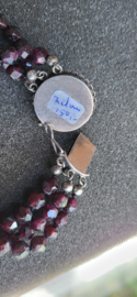 Zilver armband met granaat 20 cm slot 13 mm  nette staat  kraal 6 mm.