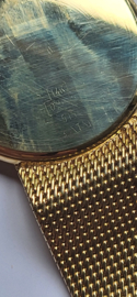 Mooie 14 kr gouden heren horloge met gouden milanese band 50 gram 19 cm