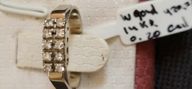 Mooie stevige witgouden dames ring met10 diamant totaal 0.20 crt.