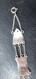 Zilver krabarmb gemaakt van bijbelslot 14 gram 18 cm/2 cm biedemeier