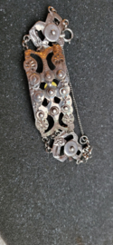 Zilveren krabarmband  2,2 cm breed 17 cm lang