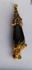 Antiek gouden rouwklokken  5,5 cm lang te vermaken naar oorbellen of hanger.