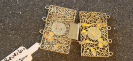 Antiek 14-kr gouden netteslotje  Zuid-Beveland. Gekeurd  Nederlands  1906 en 1953. Fijn filigrain