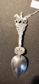 Geboorte lepel van Sustring A M 1887 Sneek 72 gram 21 cm. met text.