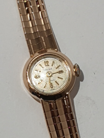 Vintage Gouden dames horloge met gouden 18 Kr band  20 gram 17 cm.