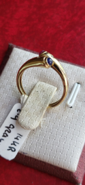 Geel gouden ring met diamant saffier en robijn maat 16 .