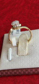 Bicoller slagring met rozet van briljanten mooi als verlovings ring .