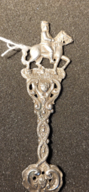 Geboorte lepel van Sustring A M 1887 Sneek 72 gram 21 cm. met text.