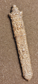 Rococo stijl naalde koker zilver  mooi compleet.1900.