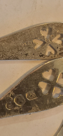 5x Zilver lepel voor Suiker en koffie leftovers 50 gram.