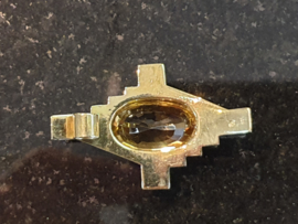 14 Kr Gouden hanger met citrien model 1950 4 / 2.5 cm 6.4 gram
