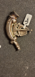 2x zilver sigarettepijpje een boot en trompet  1915 8 cm.