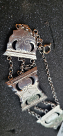 Zilveren krabarmband  2,5 cm breed 17 cm lang,