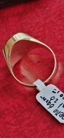 Grote zegelring 14 kr geelgoud  kopmaat 13 bij 17 mm maat 20.