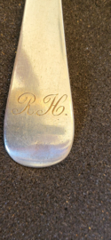 Zilver lepel van Hendrik Overhulsman Amsterdam 1805 22 cm 78 gram.