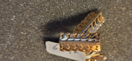 Zware  2 kleuren gouden machetknopen nette staat ( let op) 11 gram. 5 cm