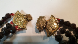 oud goud bijbelslot vermaakt tot granaat armband 20 cm 7 mm kraal