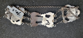 Zilveren krab armband  2cm breed 17 cm