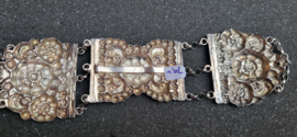 Zilveren schakel armband 3,5 cm breed  19 cm