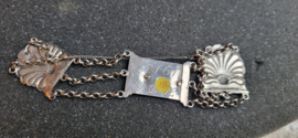 Zilveren krab armband  2,5 cm breed 17 cm lang.