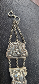 Zilver krabarmb gemaakt van bijbelslot 28 gram 20cm/3 cm