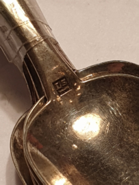 Thee lepels van Leendert Schenkel Biedermeier 1884 12 cm 60 gram Zilver