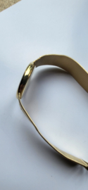 Mooie 14 kr gouden heren horloge met gouden milanese band 50 gram 19 cm