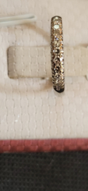 Mooie degelijke wit gouden dames rijring met 9x diamant maat 18.