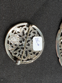 Biedemeier zilver Broche 3.5 cm.