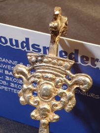 Oude room lepel zilver schild en voorstelling waterdraagster 21 gram 1980