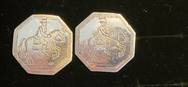 Mooie grote zilver rijders zilver klederdracht knopen.25 mm als set