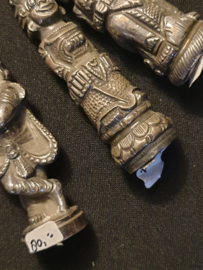 3 Indonesisch zilver beeldjes 3 bij 7 cm 50 gram