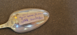 Zilver lepel van Jan woordtman 1858 Amsterdam 21 cm 56  gram .