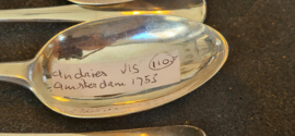 4x lepel van Jan Vis  1795  amsterdam  21 cm 410 gram nette staat.