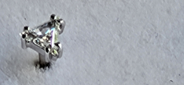Mooie set triangel geslepen diamanten in witgoud nieuw 0.25 crt.