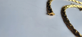 14 krt gouden schakel armband nieuwstaat 7 breed 3 mm hoog  19 cm.