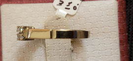 Mooie stevige witgouden dames ring met10 diamant totaal 0.20 crt.