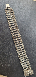Antiek rouw klederdracht schakel armband zilver noordholland.