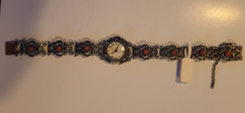 Zilver klederdracht armband met horloge (niet werkend) 18 cm perstuk 70,-