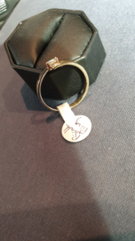 3 kleuren goud damesring met rechthoek geslepen diamant 0.08crt  Tw - E
