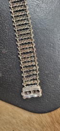 Antiek rouw klederdracht schakel armband zilver noordholland.