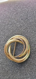 Gouden twee kleuren 14 kr broche 2,5 cm nette staat.