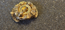 Mooi antiek rond 2,2 cm rond slot voor klederdracht zeer nette staat goud.
