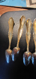 6x Biedermeier lepeltjes zilver 60 gram 10 cm L Schenkel 1884.