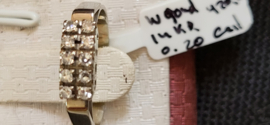 Mooie stevige witgouden dames ring met10 diamant totaal 0.20 crt.