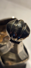 Kristal Geurfles met zilver beslag 11 cm hoog  nette staat. glas nieuwstaat.