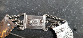 Zilveren krab armband  2,5 cm breed 17 cm lang.