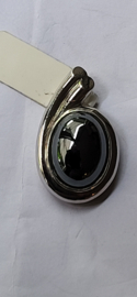 Zilveren 1e gehalte hanger met Onix 3cm.