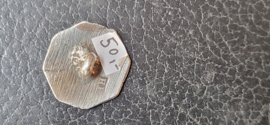 Zeldzaam antiek knoopje klederdracht Drente zilver 18 mm